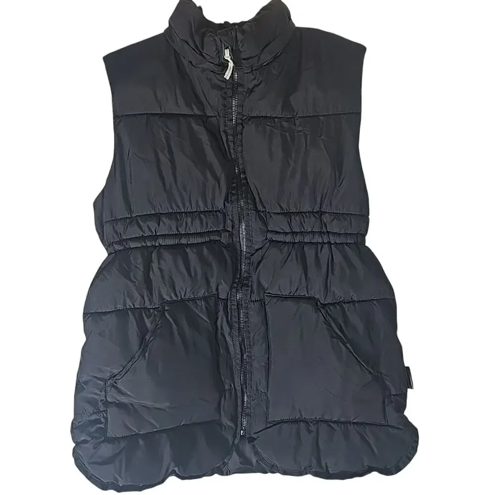 H&M Quilted Puffer Vest Girls Youth 12-14 Black Winter School Ski Snowboarding
